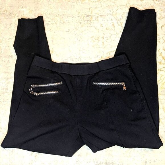 Zara leggings with silver zipper sz. L with 26" inseam - Picture 1 of 6